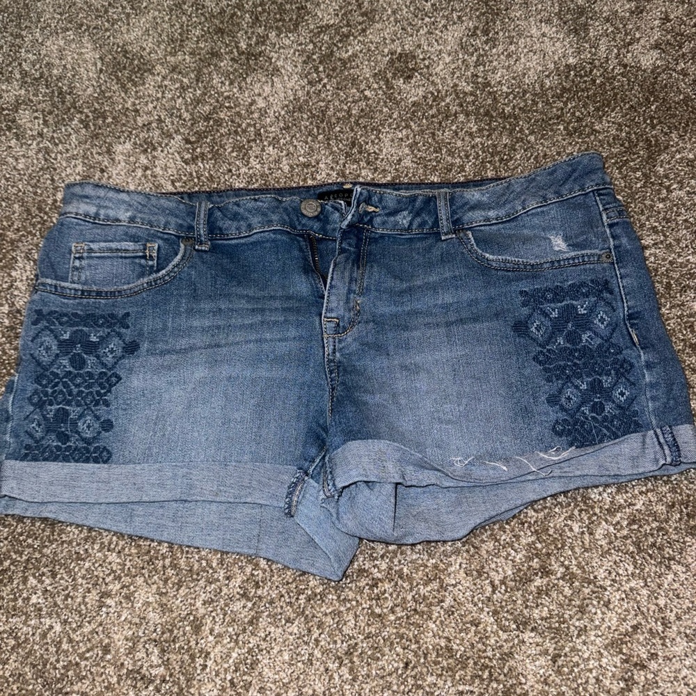 Aeropostale Blue Jean Shorts with Embroidered Details